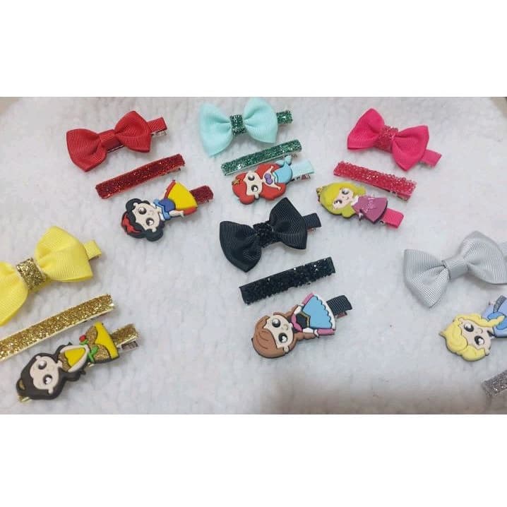 Hair clips das princesas/laço infantil de menina/laço no bico de pato