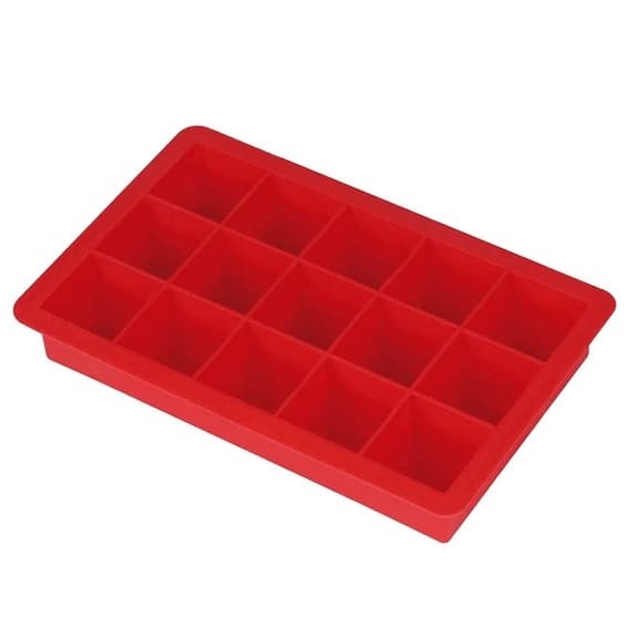 Forma de Gelo Mor em Silicone Vermelho 15 Cubos
