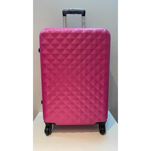 Mala de viagem Média Pink, 23kg para avião, em fibra, de rodinha. Medida: 64x26x42. Ref: 451