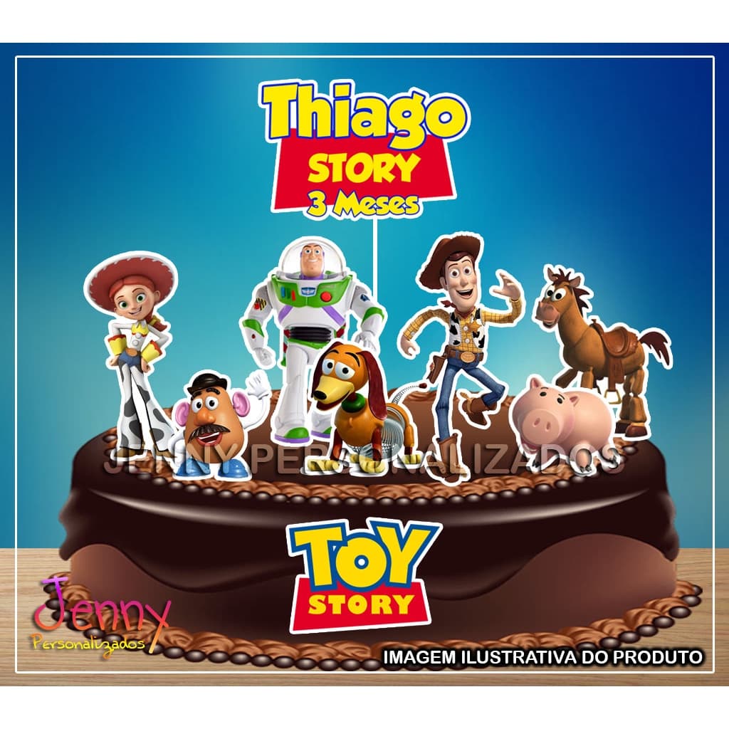 topo topper de bolo personalizado Toy Story 3