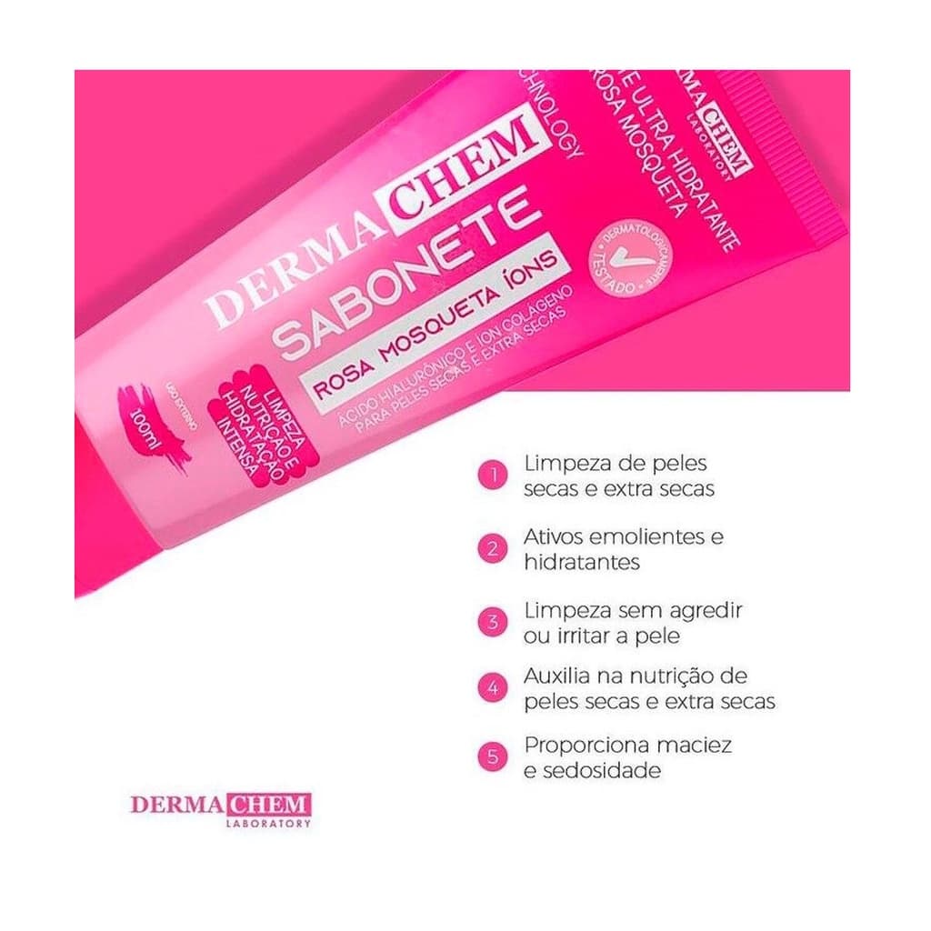 Sabonete Ultra Hidratante Líquido Rosa Mosqueta Dermachem 100ml P