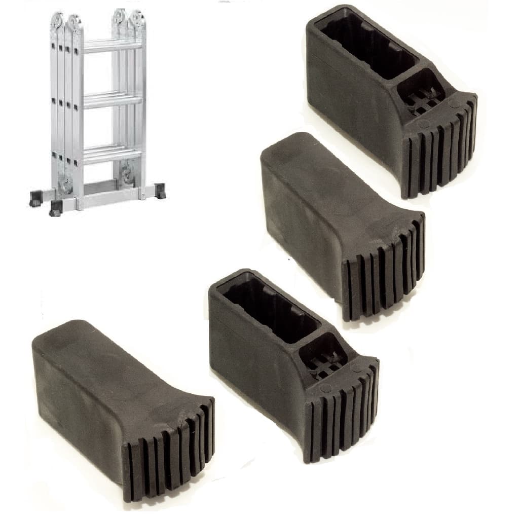 Pé Sapata Borracha Escada Articulada Antiderrapante Multifuncional 60mmx19mm 4 Frisos (Kit 4 Und)