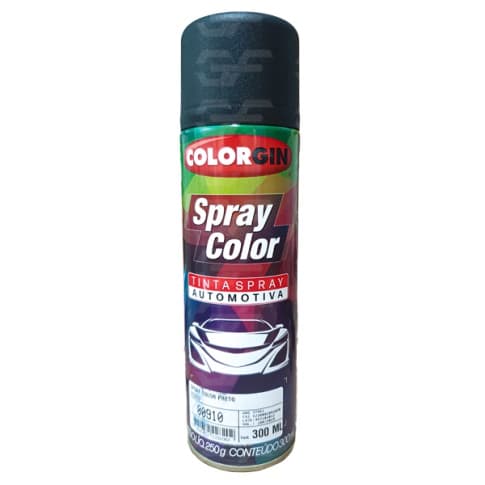 Tinta Spray Preto Fosco Automotivo Colorgin 300ml