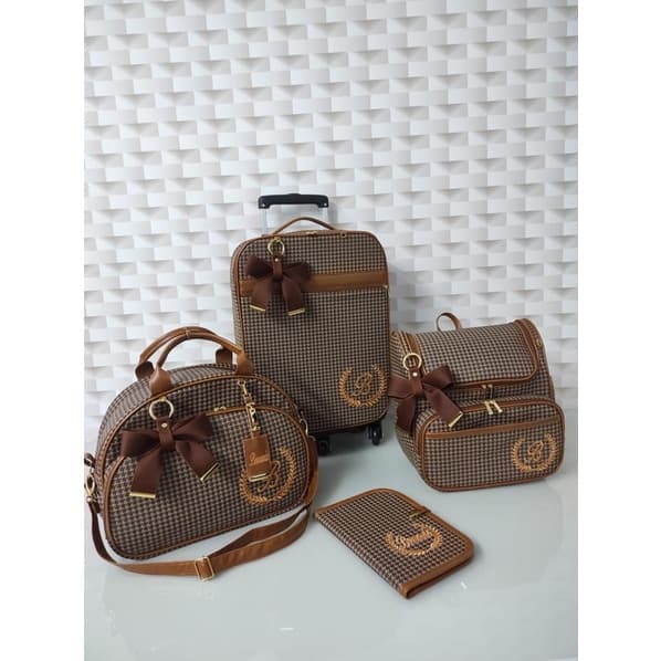 mala rodinha + Bolsa grande + mochila 2 em 1 + Necessere