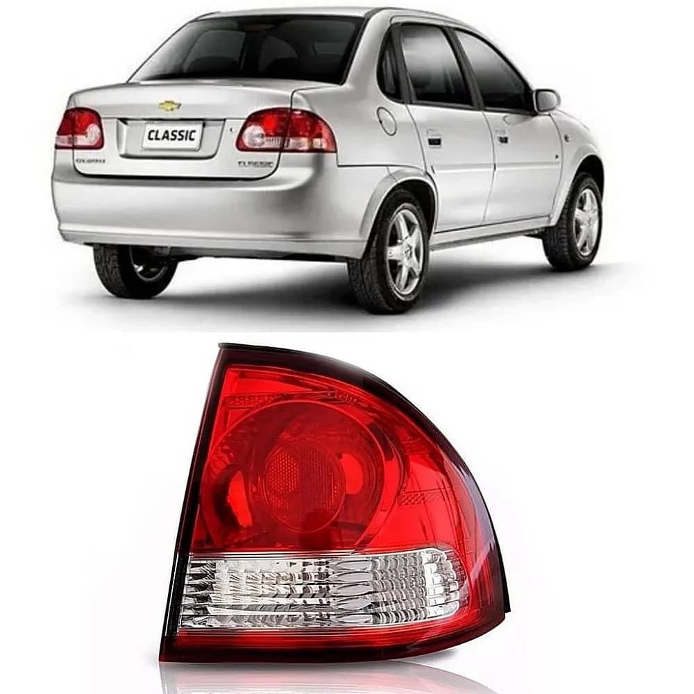 LANTERNA TRASEIRA CLASSIC SEDAN 2011 a 2016 RÉ CRISTAL Canto