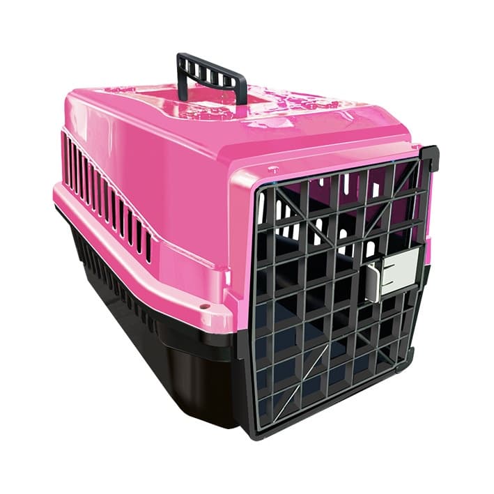 Caixa Casinha Cachorro de Transporte Mec Pet Podyum Rosa N2