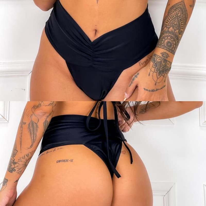 Calcinha Biquíni Levanta Bumbum Efeito Lipo Cintura Alta Pala larga esconde cicatriz