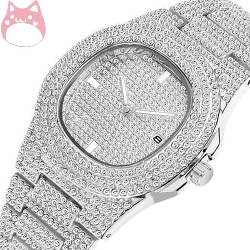 Relógios da moda iced out Relógios Masculinos Gelados Relógio Analógico de Quartzo Diamante 4 Cores Quartzo Masculino Alta Marca HGF