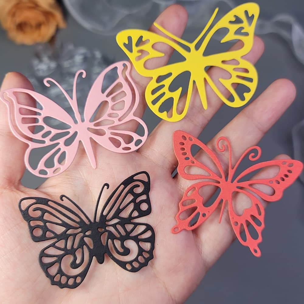 4PC Borboletas Corte De Metal Matrizes Papel Alto Relevo Stencil Scrapbooking Cartão De Boas Festas DIY Craft Inseto