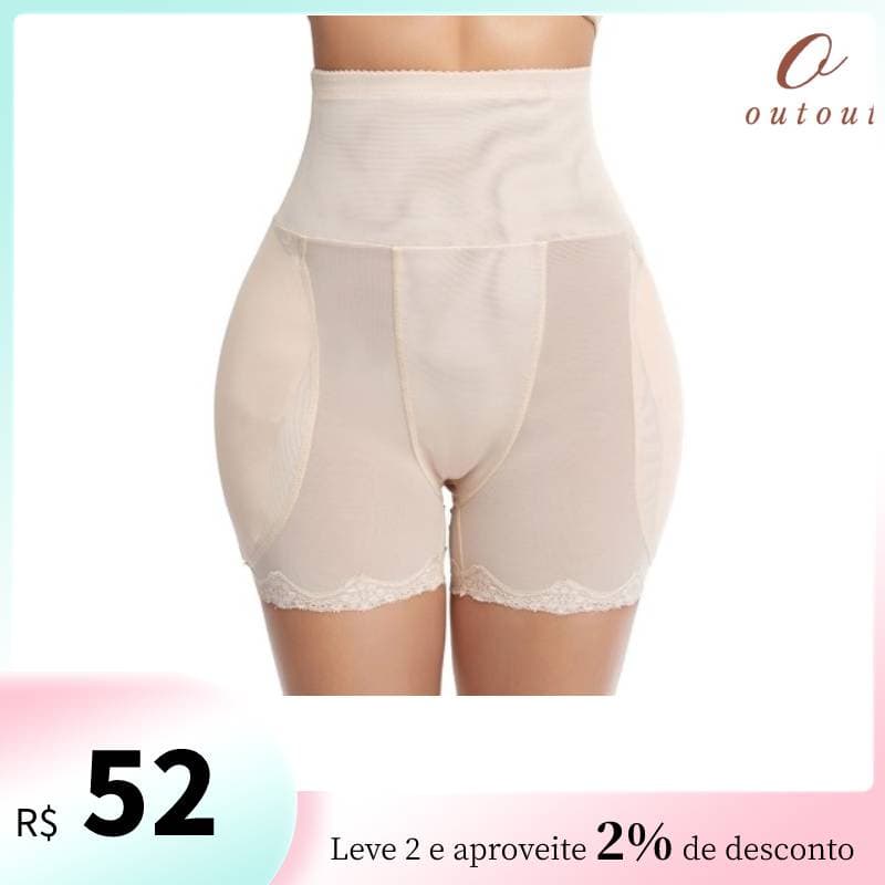 Calcinha De Renda Com Enchimento Para Quadril E Modela A Barriga