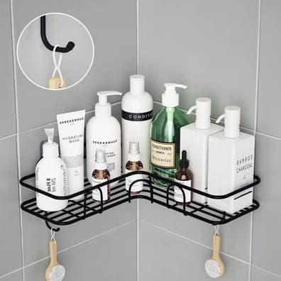 Suporte Porta Shampoo Adesivo Para Parede Cromado Canto Box Prateleira De Banheiro Organizador De Sabão triângulo