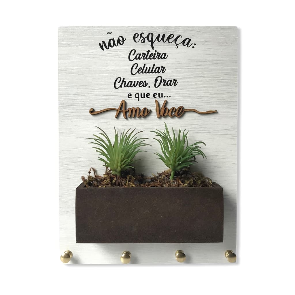 CDA Porta Chave MDF Chaves Orar e Amo Você Flor Variável Parede Sala Decoração Relevo