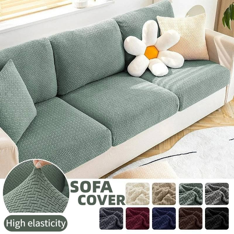 Capa De Almofada De Sofá Jacquard Cor Sólida Elástico Seção 1/2/3/4 Lugares Infantil Móveis Para Crianças Conjunto De