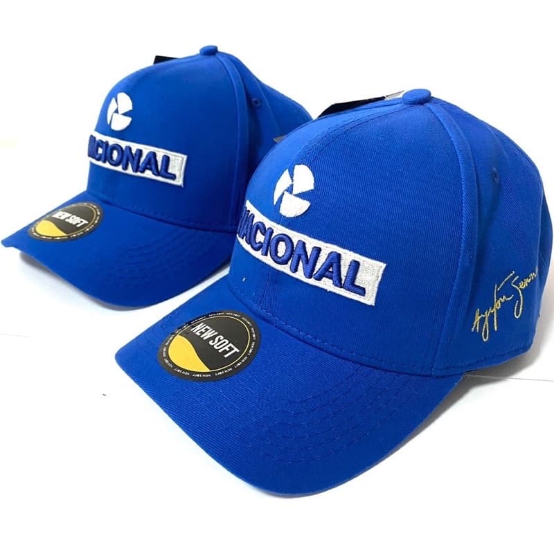 Boné Nacional Ayrton Senna Azul Aba Curva Formula 1 Bn
