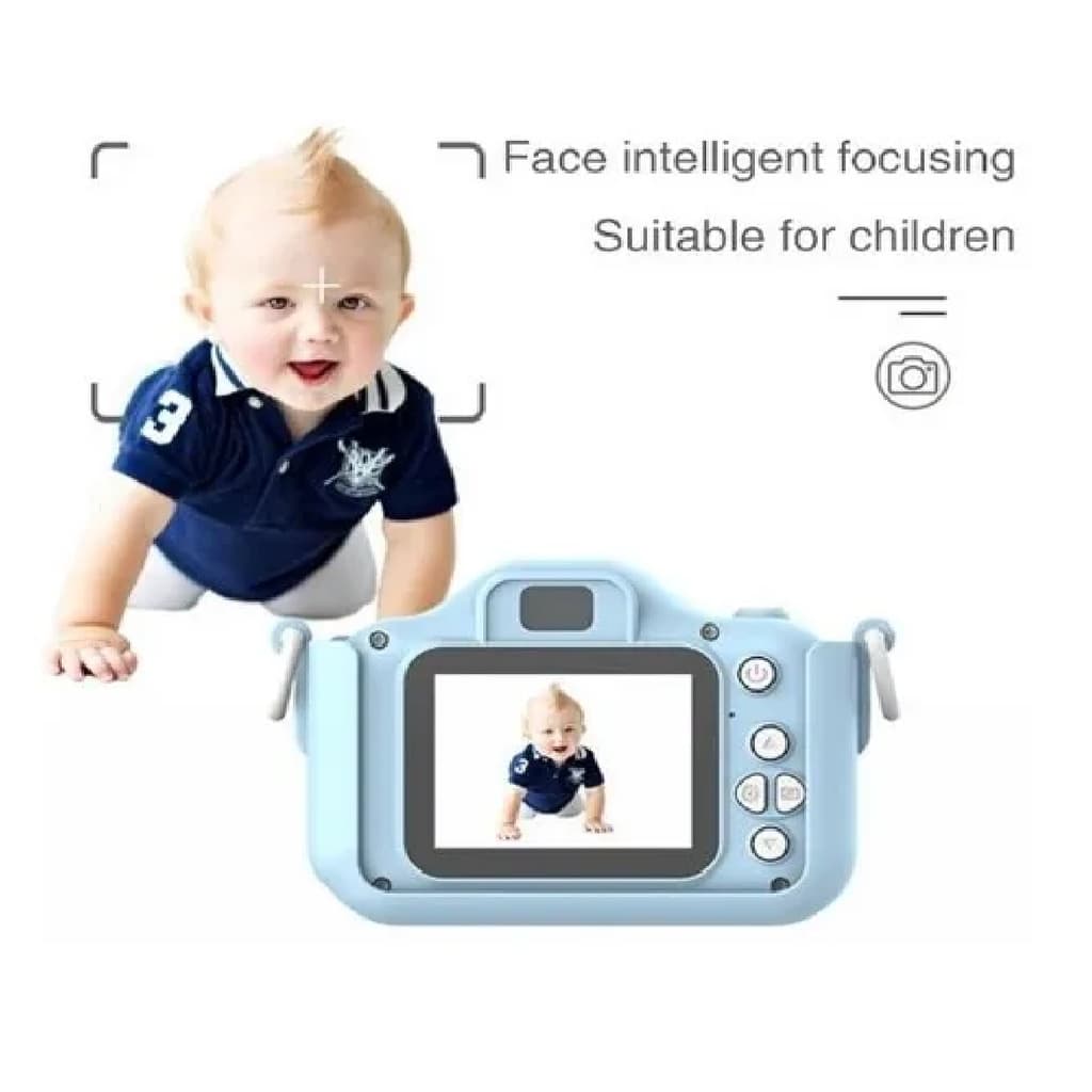 Kit Câmera Cartão Memoria 8GBInfantil Mini Efeitos Fotos Voz Recarregável Com Capa Foto Filma