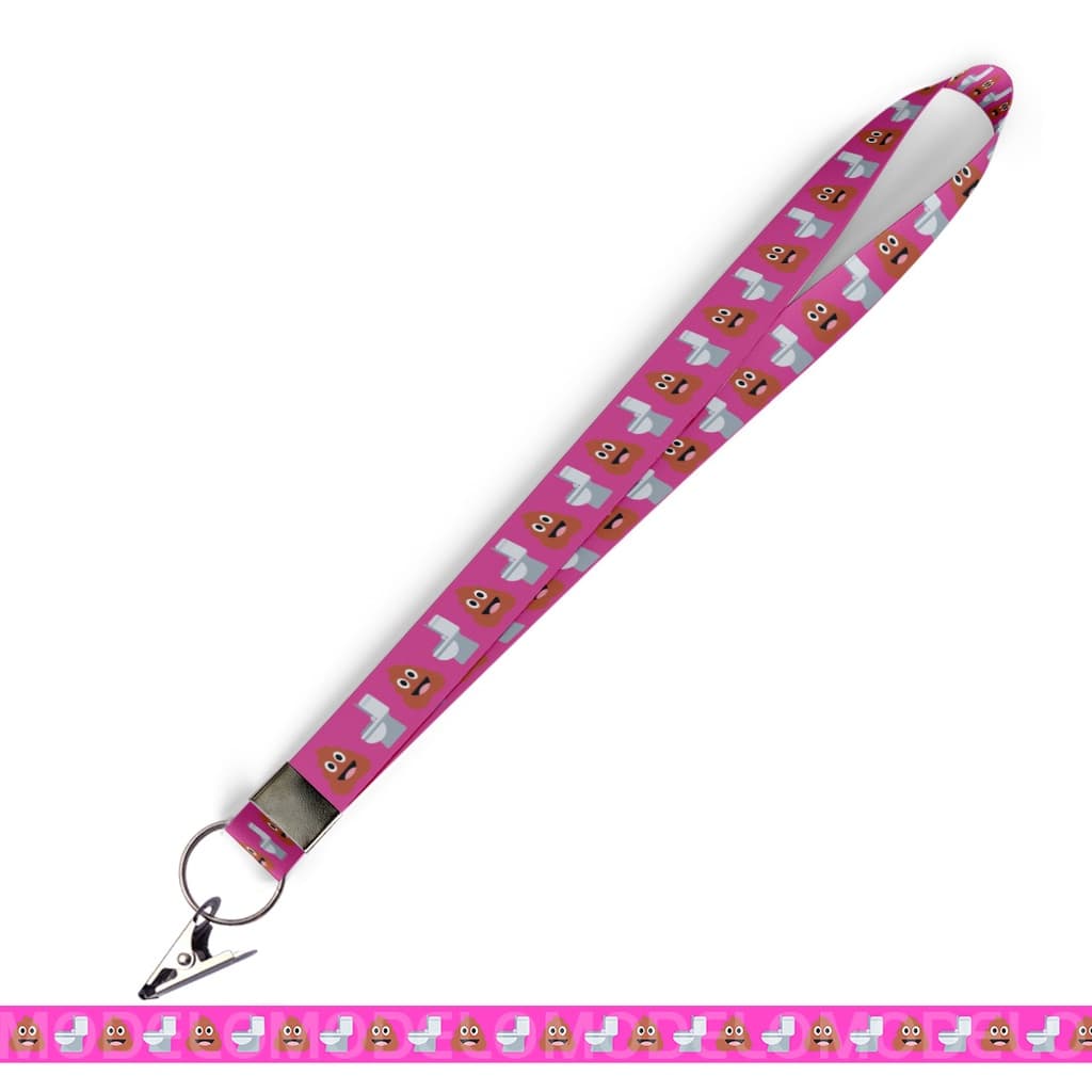 Cordão personalizado Cordão Divertido Emoticons Cocô e Vaso para crachá ou chaveiro com Jacaré com Argola
