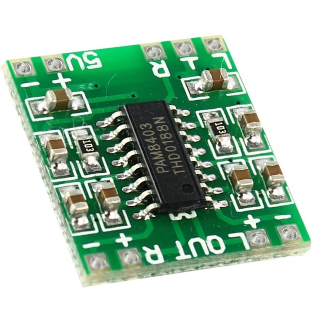 Mini Modulo Placa Amplificador De Som 3W + 3W PAM8403 Estéreo Classe D Alto-falante 4 - 8 ohms Arduino