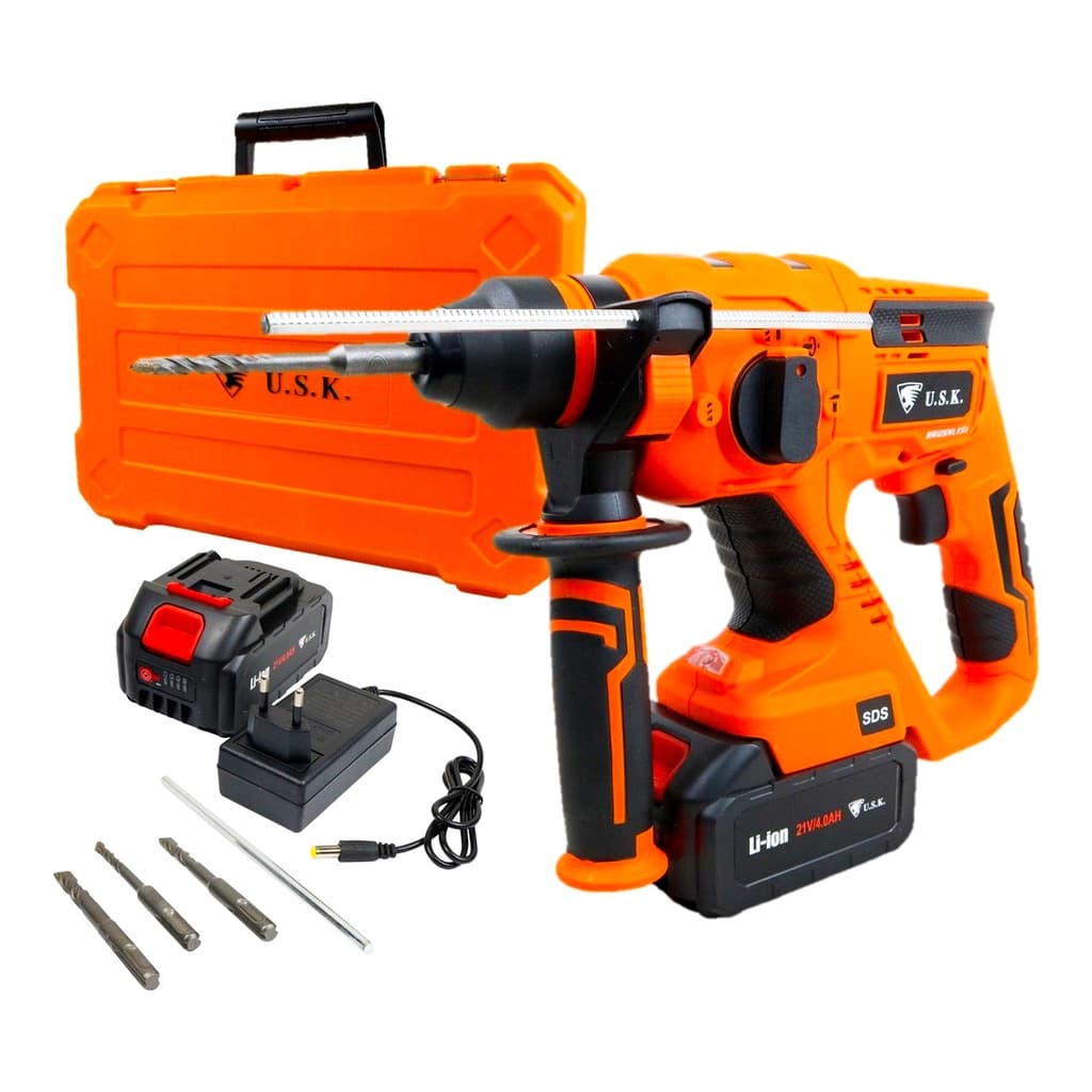 Martelete Rotativo Rompedor Bat.21v 1,8j Brushless 2828 Bateria de 4ah Alto Desempenho