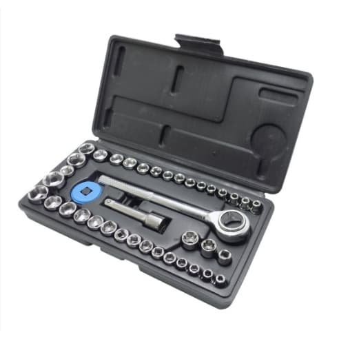 Kit Jogo De Ferramentas  40 Pçs Chave Combinada Soquetes
