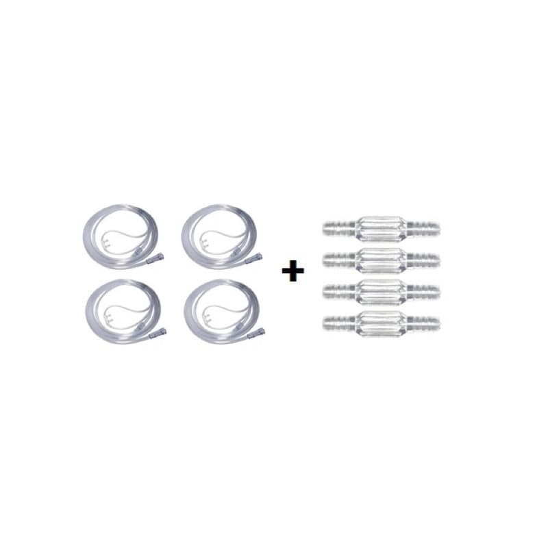 Kit - Canula Nasal Adulto - 4 unidades + Conector União - 4 unidades