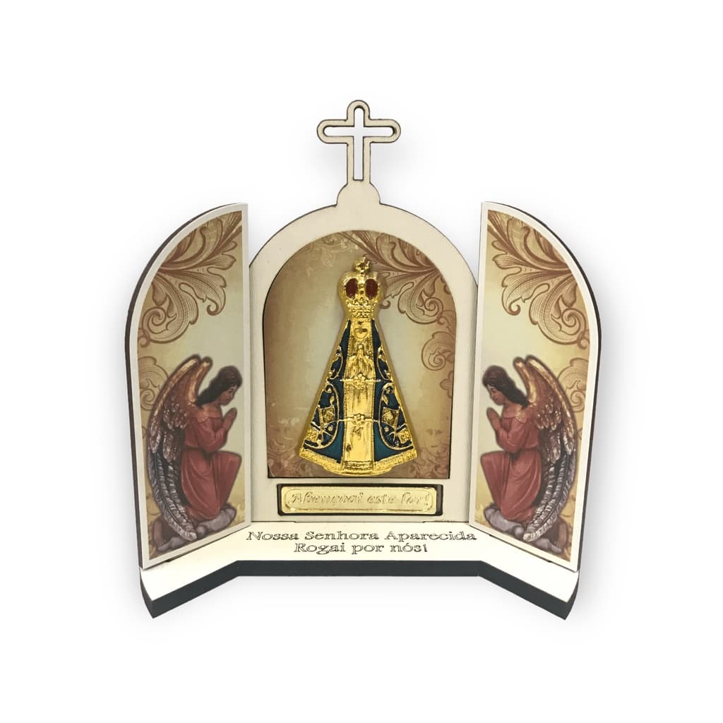 Enfeite Pedestal Nossa Senhora Aparecida Capela Fé Religioso