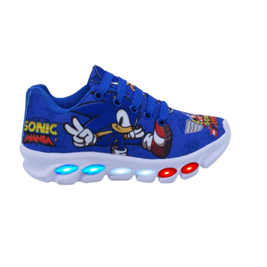 tenis infantil sonic led luzinha pisca