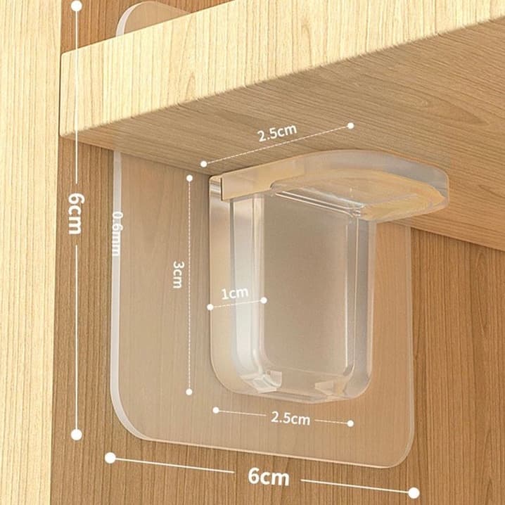 KITSuporte Reforçado Adesivo Prateleira Transparente Mão Francesa Cantoneira