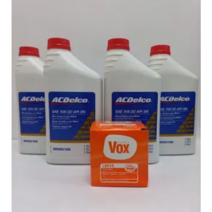 kit tr de óleo  GM 4 lts acdelco 5 W30 sintético + filtro de óleo (antes de efetuar a compra informe ano,modelo e motor)