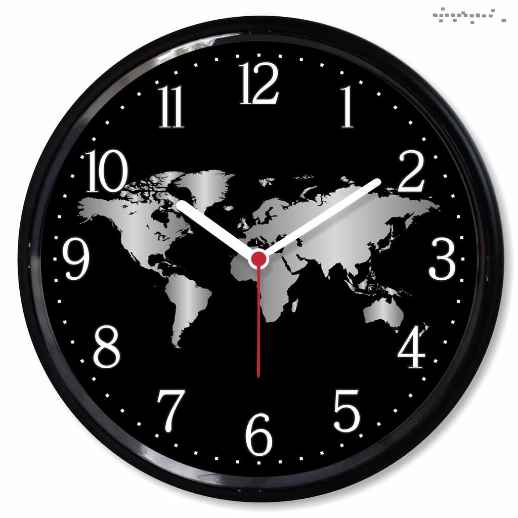 Relogio Parede Mapa Mundi Decorativo Preto Cozinha Geografia Presente