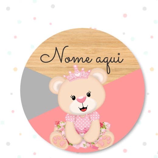 Placa Enfeite De Porta De Maternidade Ursinha Princesa Personaliza