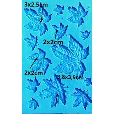 Molde de silicone 2691 biscuit e confeitaria folhas