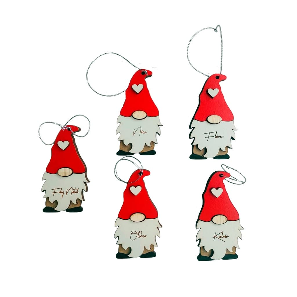 Pingente Natalino Enfeite Papai Noel Natal Personalizado com escrita Tag