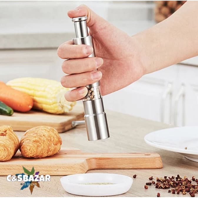 Mini Moedor Pimenta Sal Condimento Inox Cozinha Churrasco Pepper c&s bazar