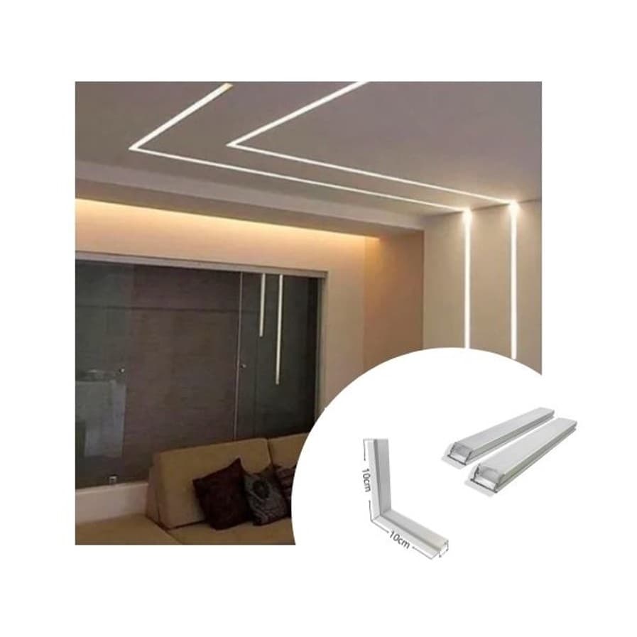 Cantoneira Perfil Led Sobrepor 17mm 10x10cm