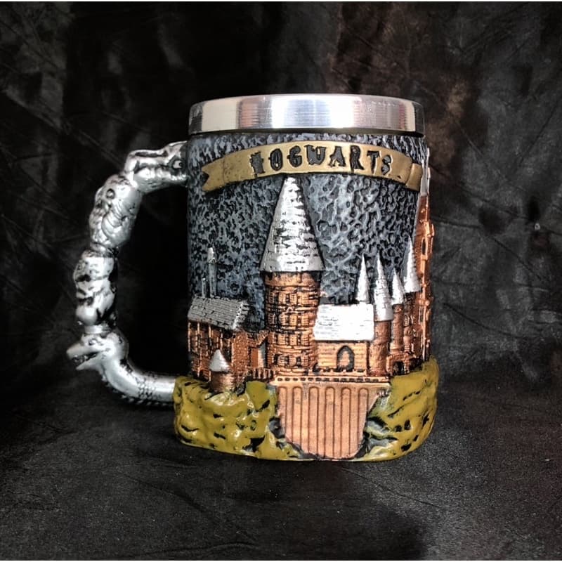 Caneca/Copo Harry Potter Escola Hogwarts Castelo Casas 3D Resina
