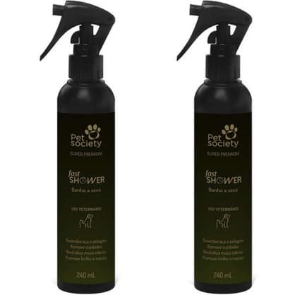 Combo 2 Banho A Seco - Fast Shower Hydra Pet Society 240ml