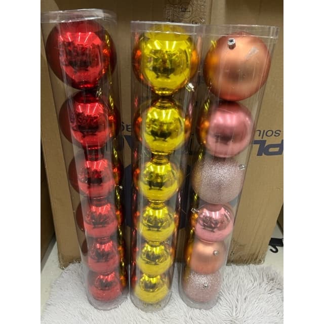 kit bola de natal tamanho 10cm- 6 unidade para decora莽茫o em casa ou loja para 谩rvore grande..c