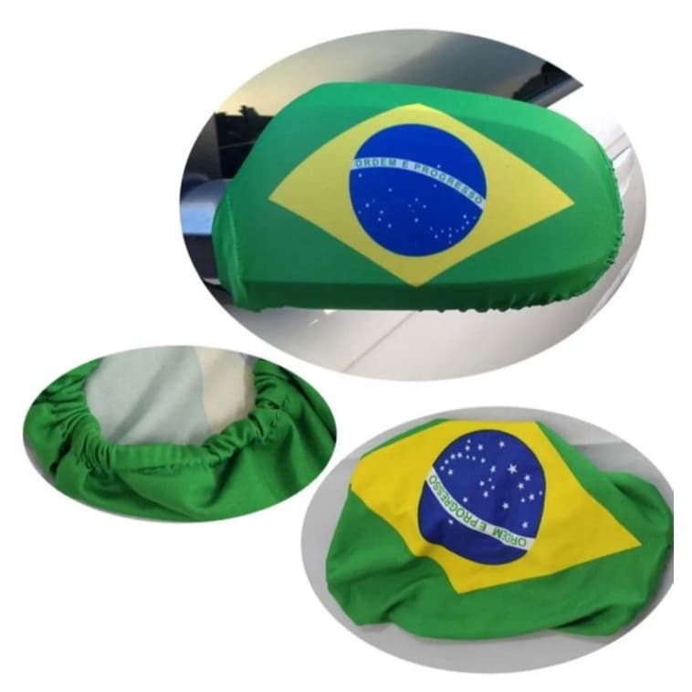 kit duas capas retrovisor de carro bandeira do Brasil copa do mundo