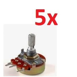Potenciometro resistencia variavel 1k/ou/ 10k / 50k / 250k /ou/ 500k ,  B1K, B10K , B50K , B250k, B500k 15mm (5peças)