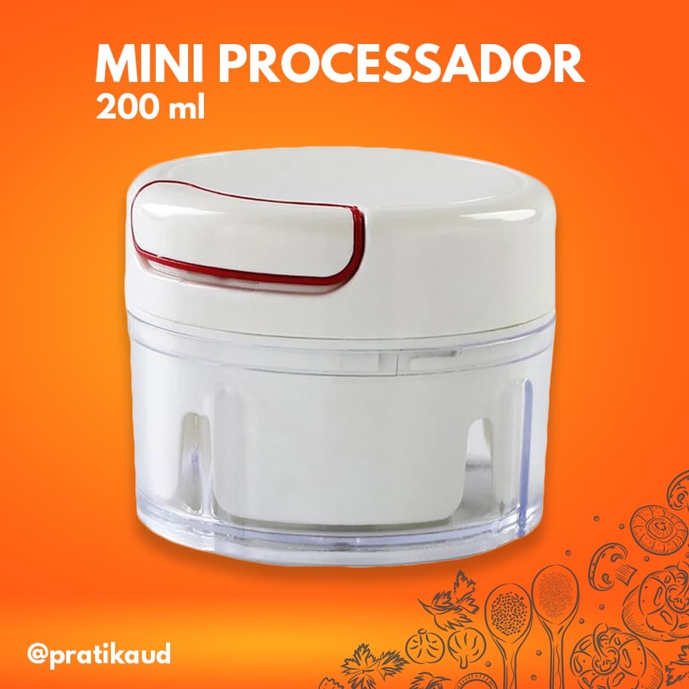 Mini Processador de Alimentos Manual 200ML