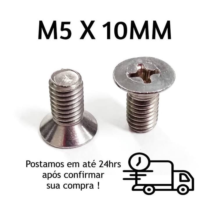 Parafuso Chato Phillips M5X10mm  Inox