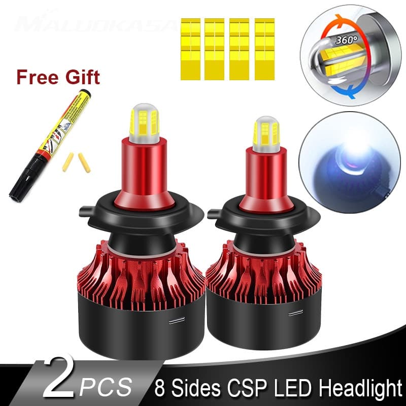 H7 LED Farol Lâmpada 8 Lados CSP 360 Brilho H7 H8 H11 H1 Luzes De Nevoeiro 13500LM Do Carro HB3 HB4 Lâmpadas Automática