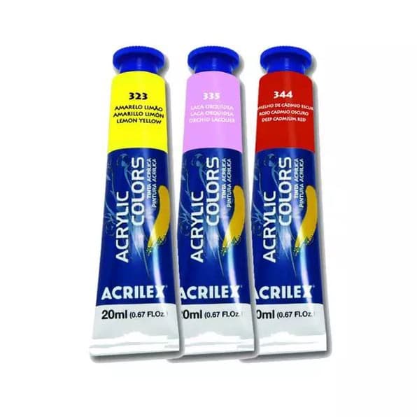 Tinta Acrylic Colors 20ml Acrilex para Pintura em Tela Madeira MDF e Artesanato