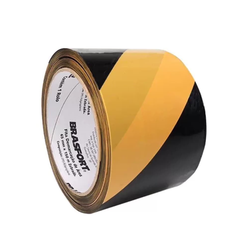 Fita Zebrada para Demarcação de Área 65mm x 150m - Brasfort