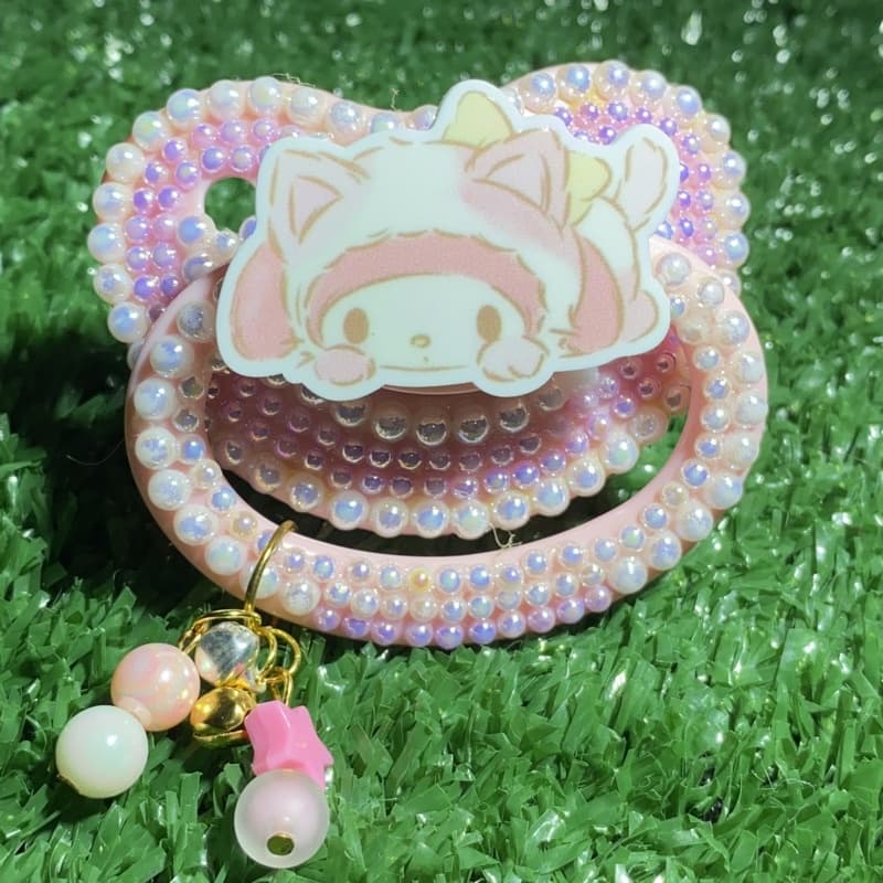 Pacifier Adulto Decorada My Melody Gatinho decoração meia pérola