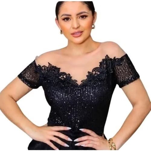 Body Paete Renda Tule Blusa