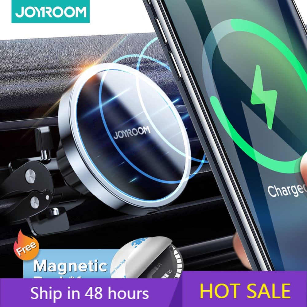 (Spot) Joyroom Suporte Magnético Para Carro Carregador Sem Fio Portátil Telefone No IPhone Samsung Huawei Xiaomi