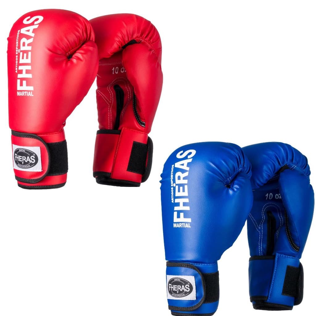 Kit Com 2 Pares Luva Muay Thai E Boxe Fheras Revenda