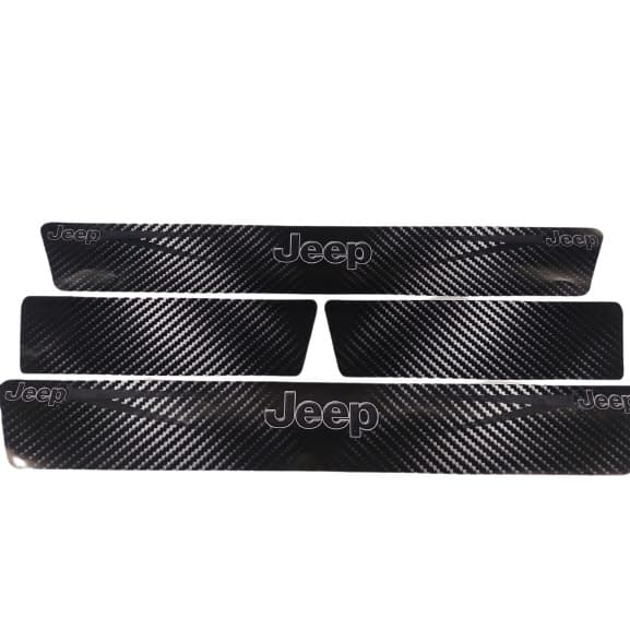 kit conjuto soleira de porta adesiva fibra de carbono Jeep quatro portas