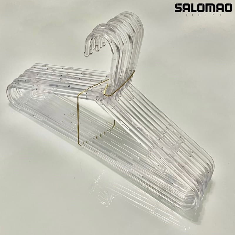 Kit 100 Cabides Acrílico Transparente